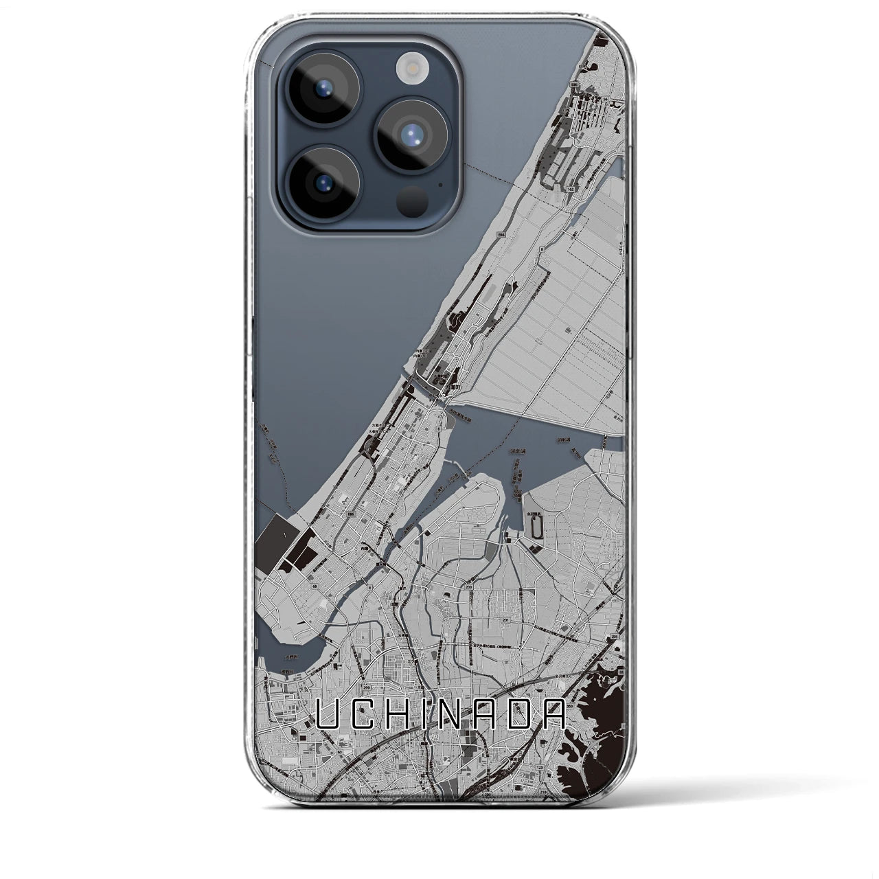 【内灘(石川県)】地図柄iPhoneケース(クリアタイプ)