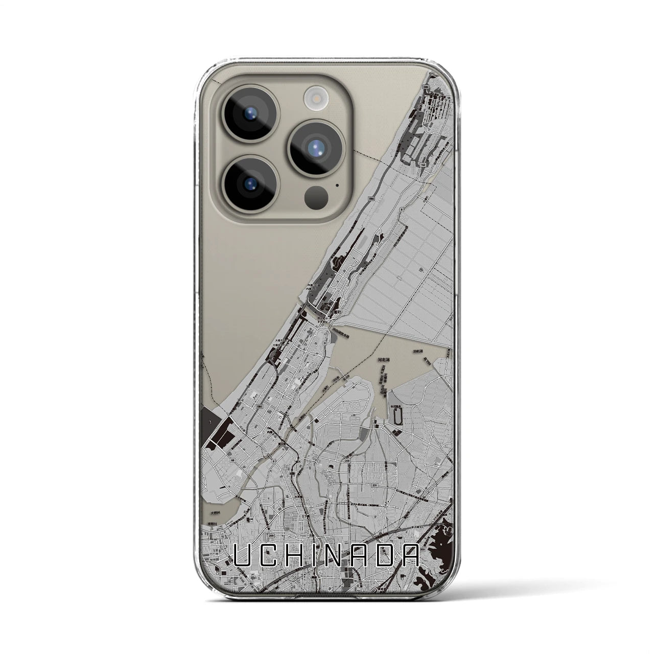 【内灘(石川県)】地図柄iPhoneケース(クリアタイプ)