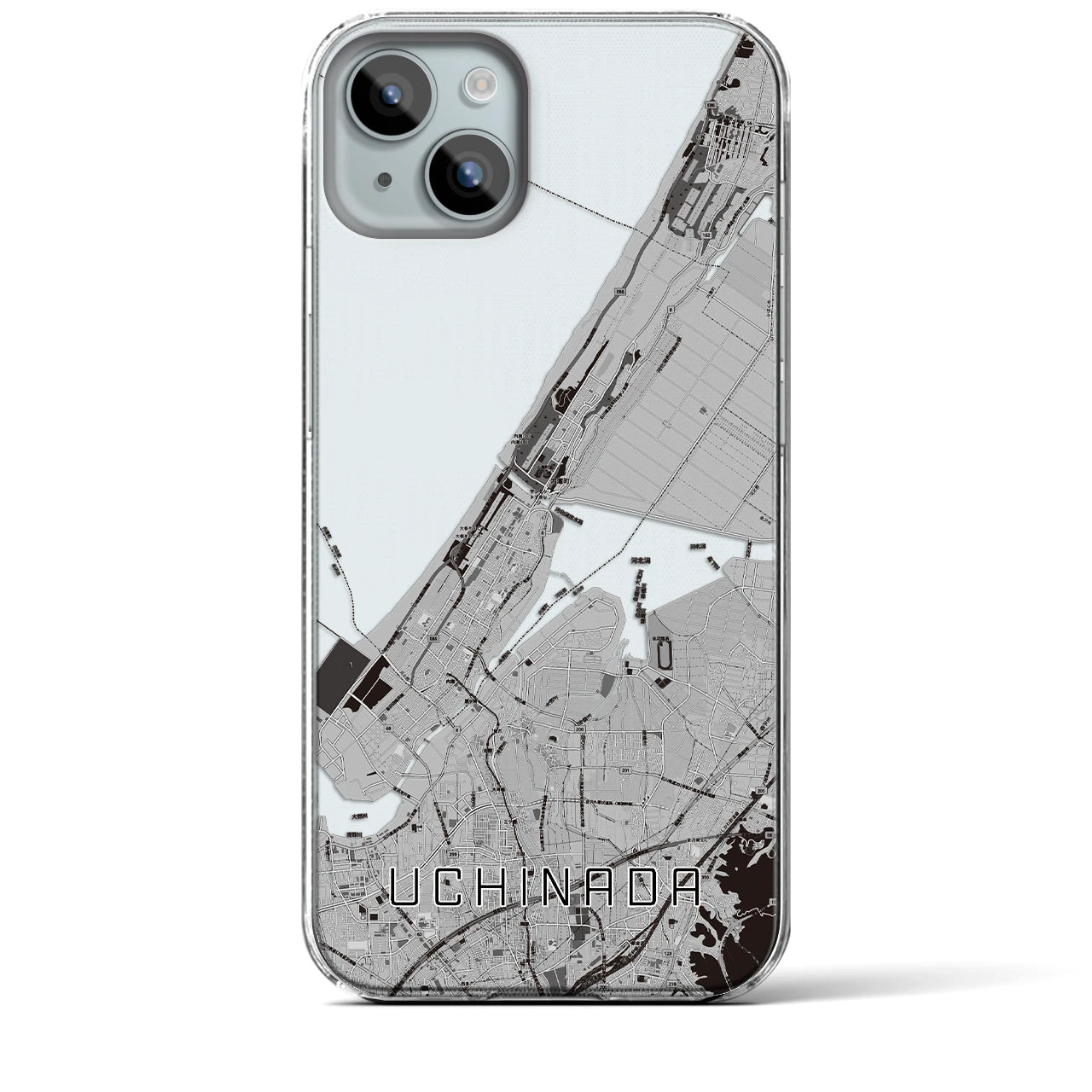 【内灘(石川県)】地図柄iPhoneケース(クリアタイプ)