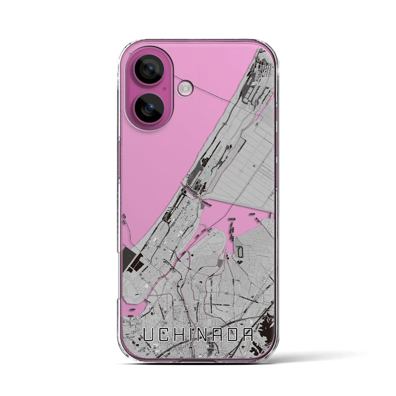 【内灘(石川県)】地図柄iPhoneケース(クリアタイプ)