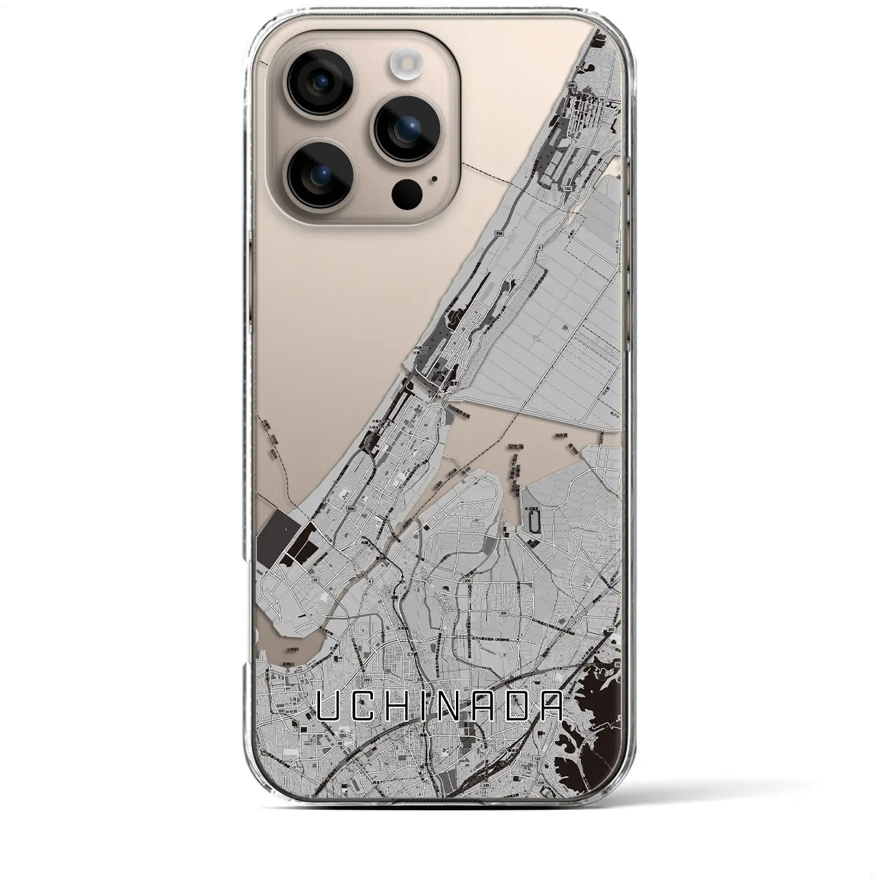 【内灘(石川県)】地図柄iPhoneケース(クリアタイプ)