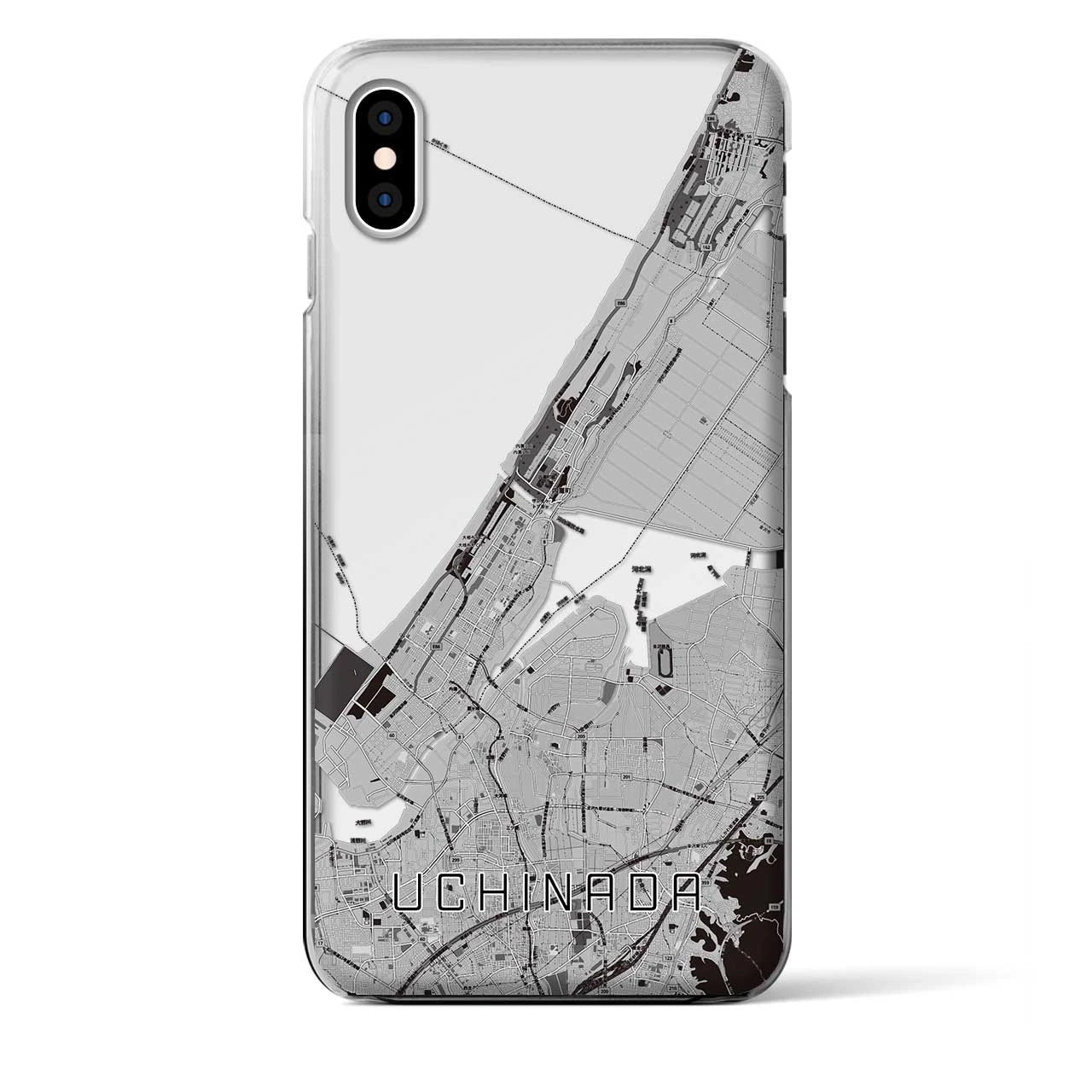 【内灘(石川県)】地図柄iPhoneケース(クリアタイプ)