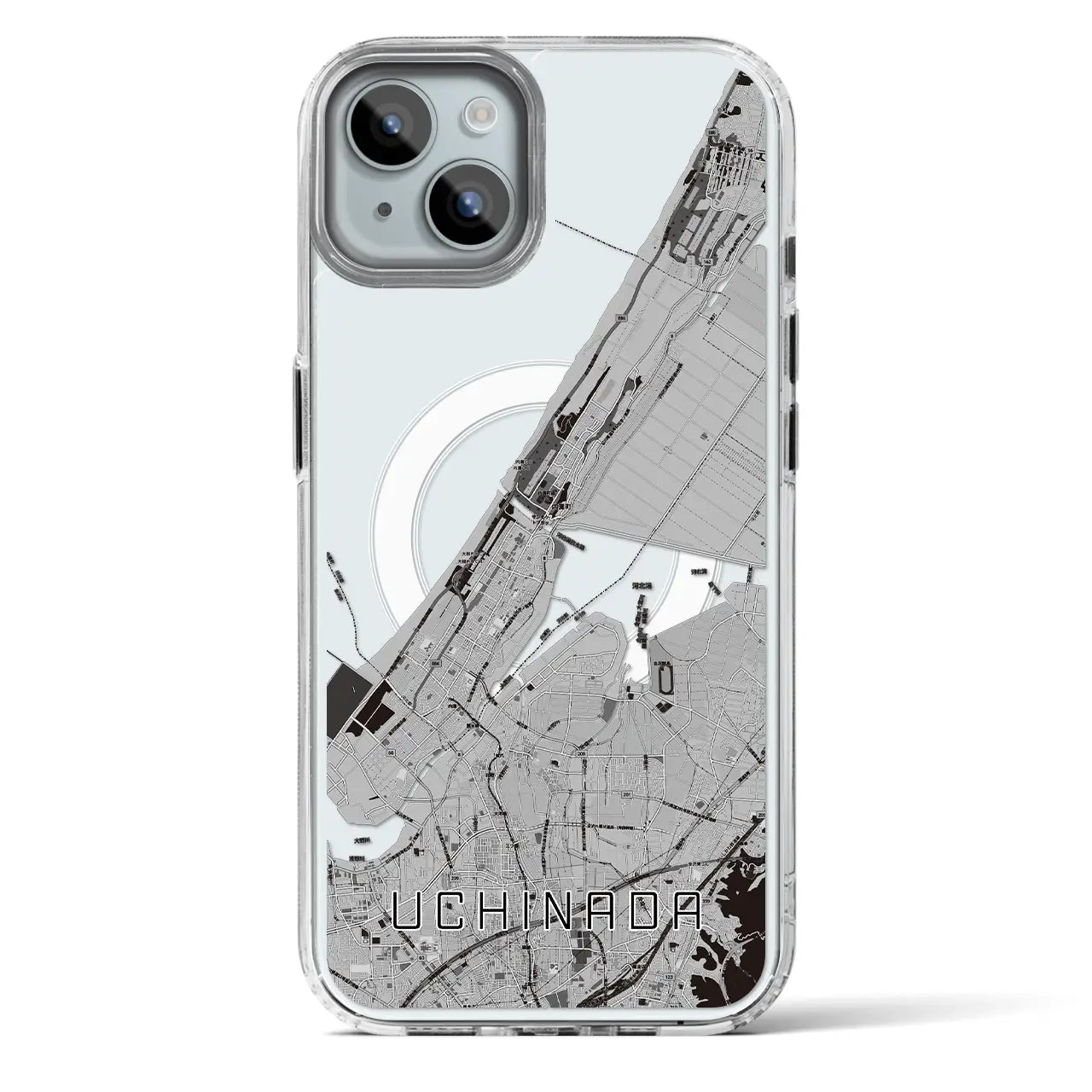 【内灘(石川県)】地図柄iPhoneケース(MagSafeタイプ)