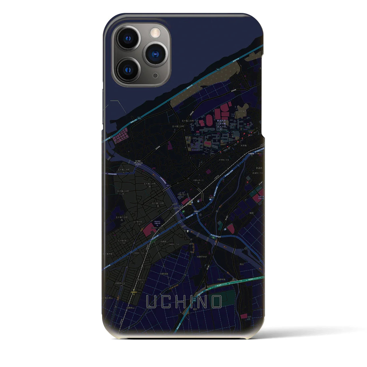 【内野(新潟県)】地図柄iPhoneケース(バックカバータイプ)