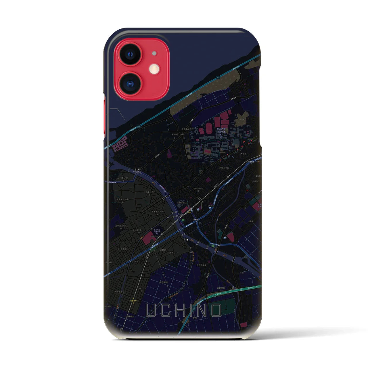 【内野(新潟県)】地図柄iPhoneケース(バックカバータイプ)