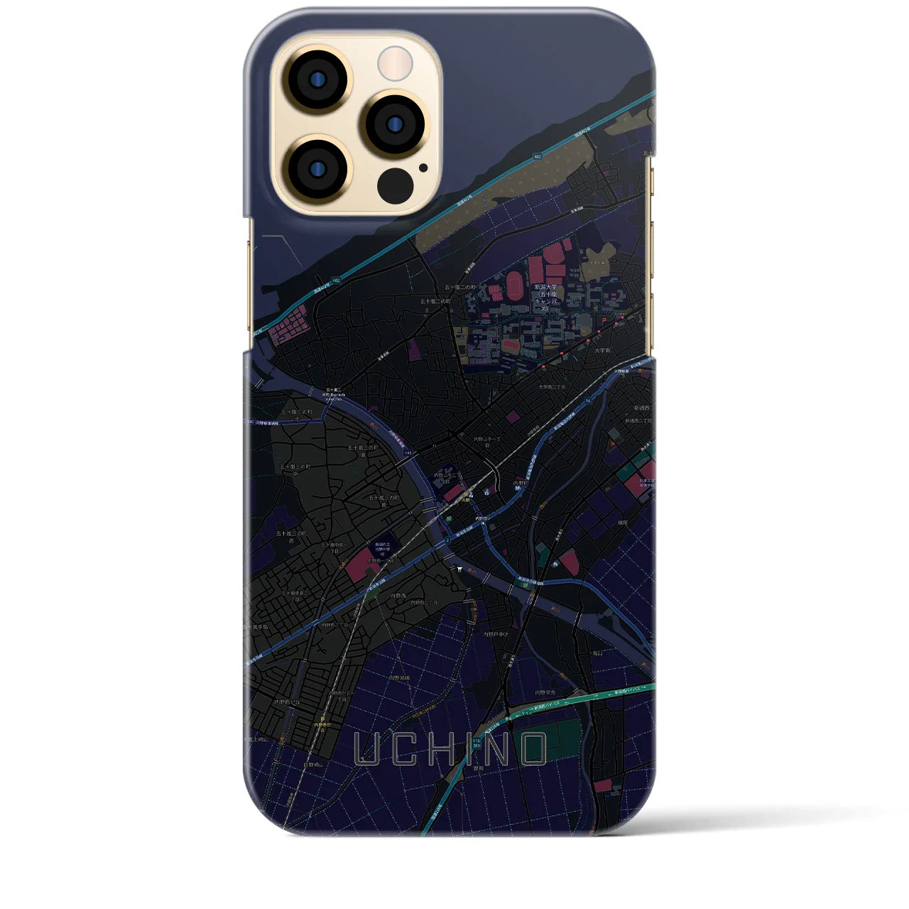 【内野(新潟県)】地図柄iPhoneケース(バックカバータイプ)