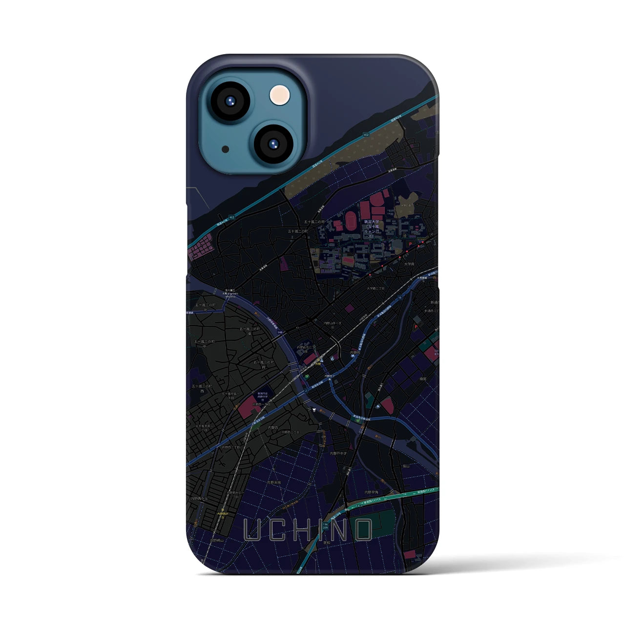 【内野(新潟県)】地図柄iPhoneケース(バックカバータイプ)