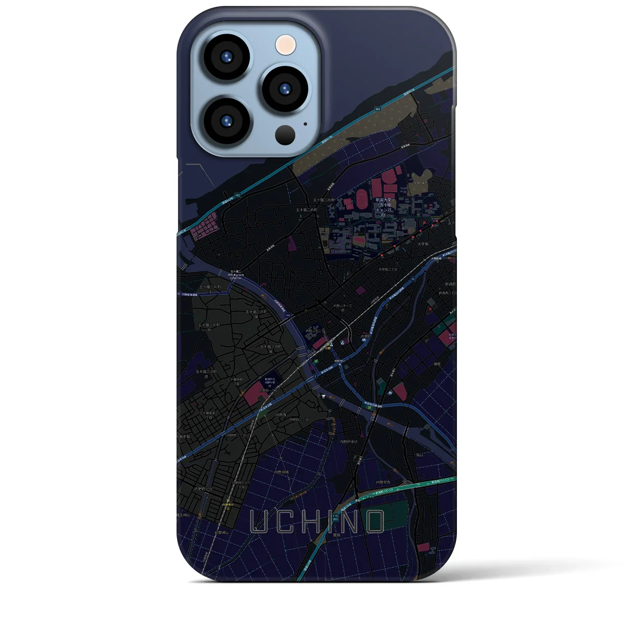 【内野(新潟県)】地図柄iPhoneケース(バックカバータイプ)