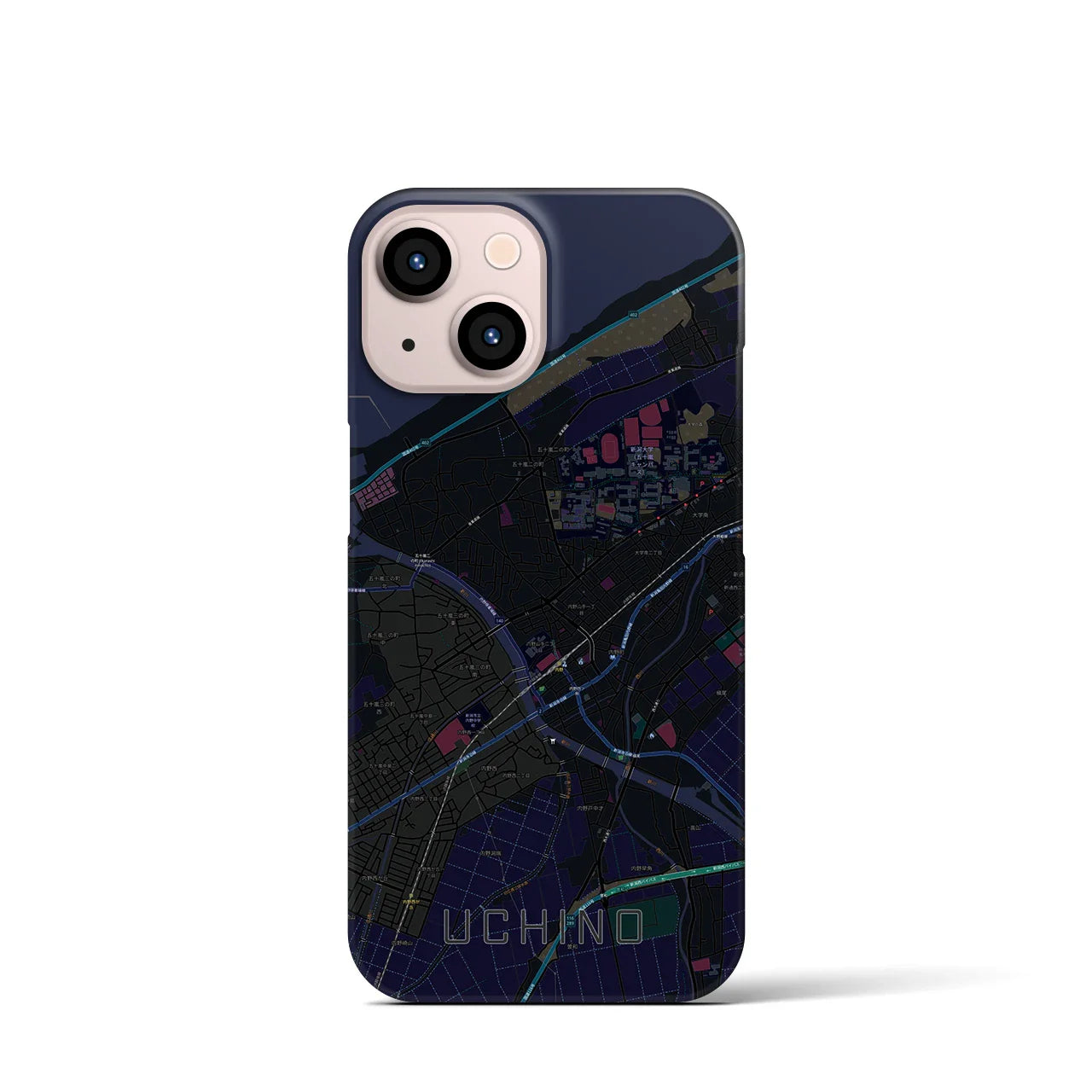 【内野(新潟県)】地図柄iPhoneケース(バックカバータイプ)