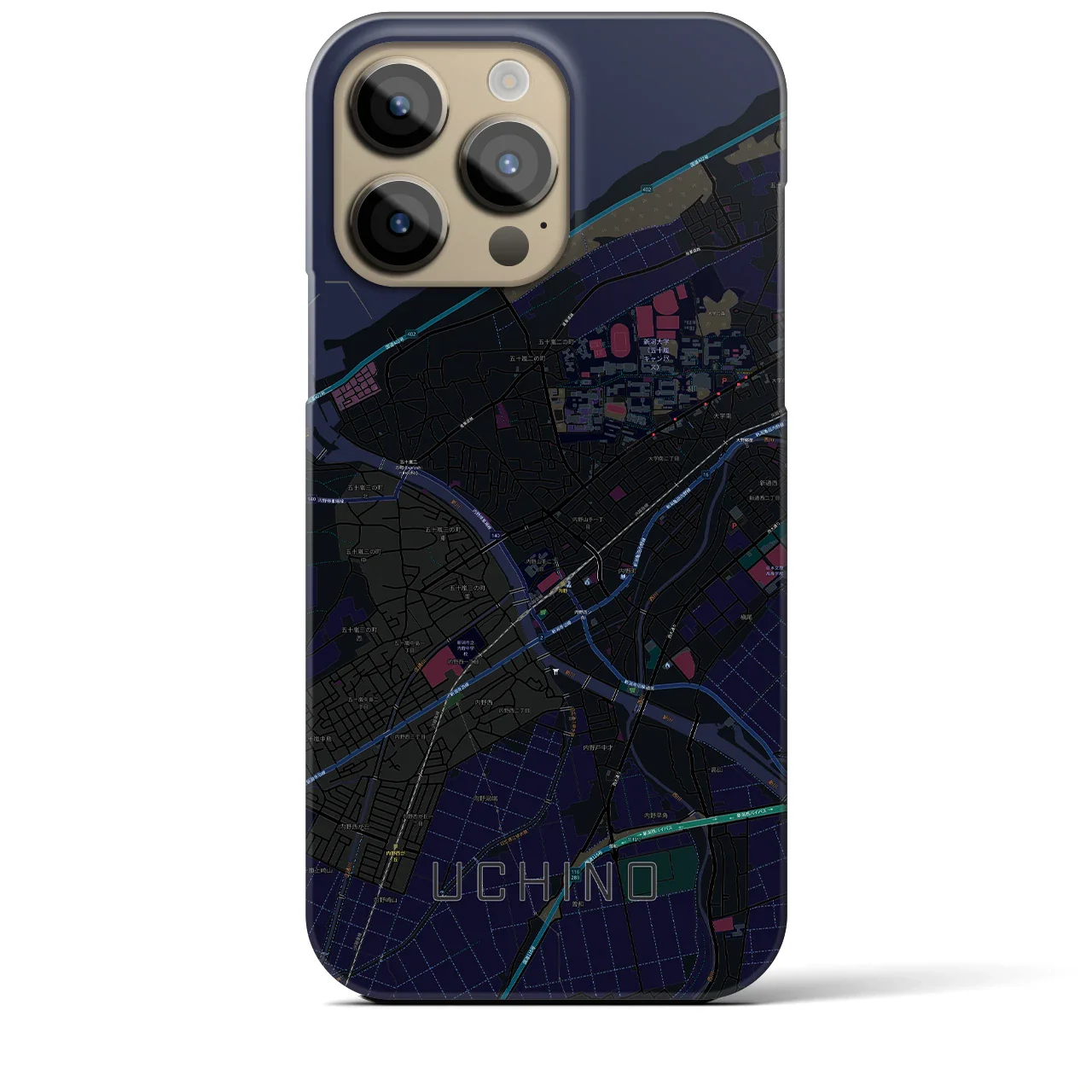 【内野(新潟県)】地図柄iPhoneケース(バックカバータイプ)