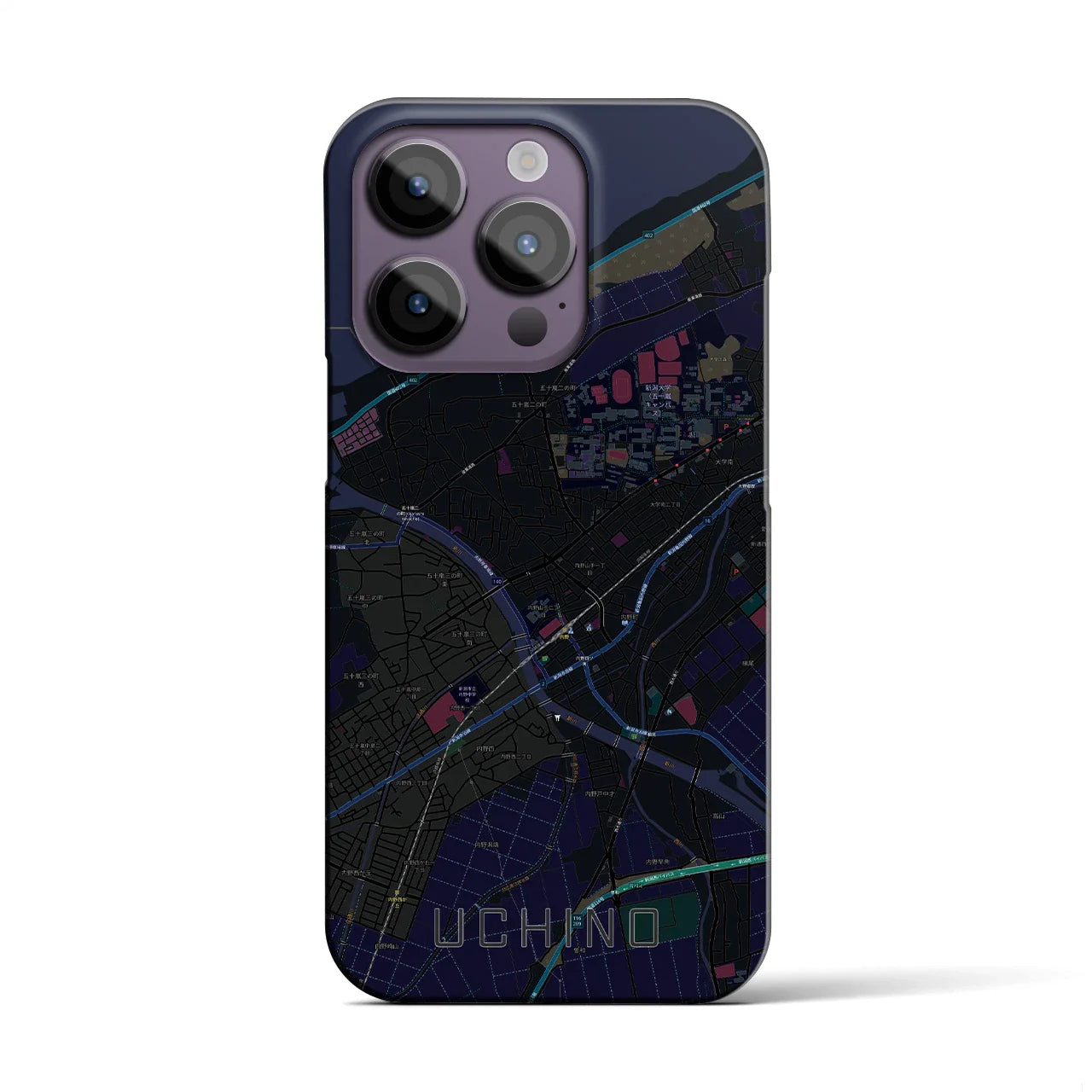 【内野(新潟県)】地図柄iPhoneケース(バックカバータイプ)
