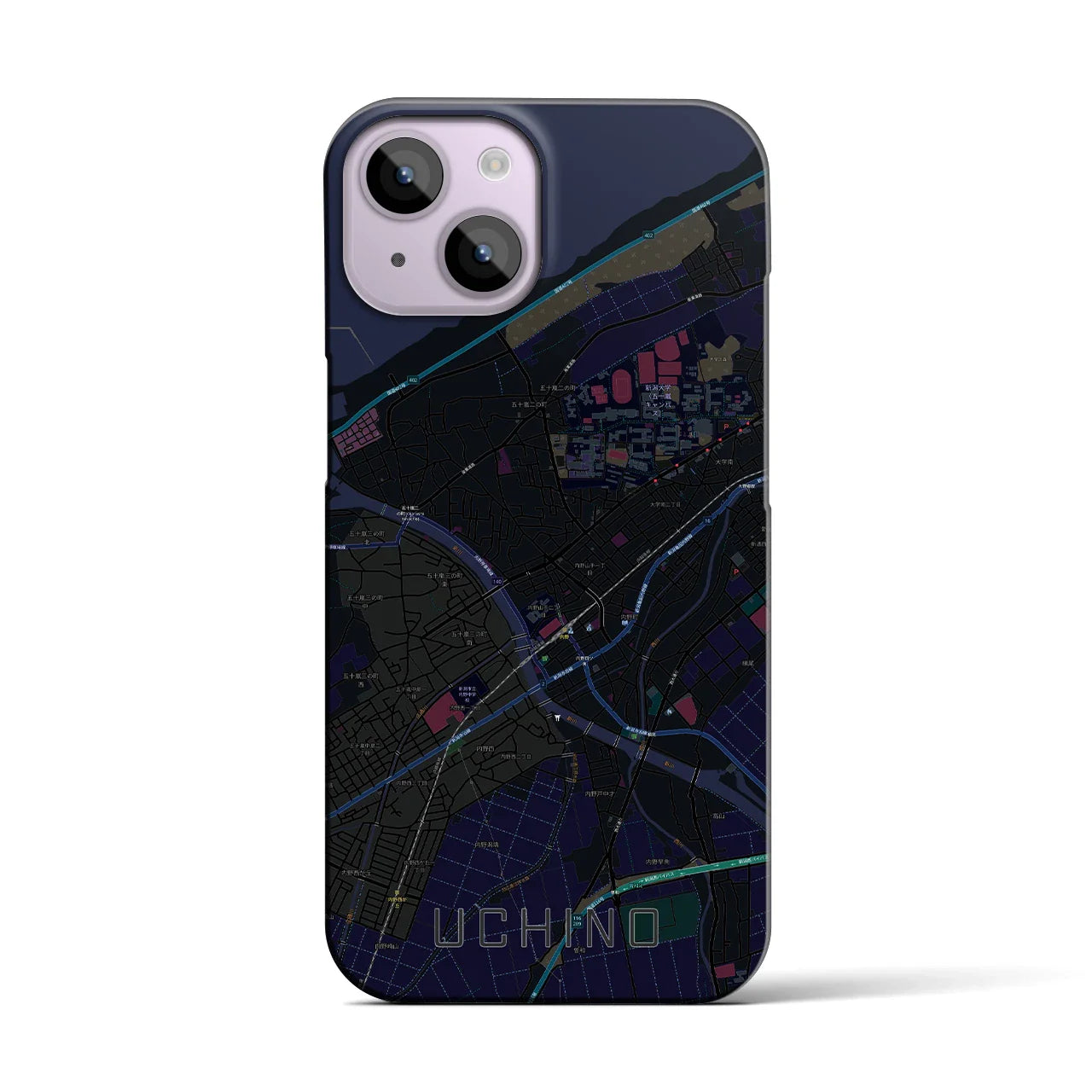 【内野(新潟県)】地図柄iPhoneケース(バックカバータイプ)