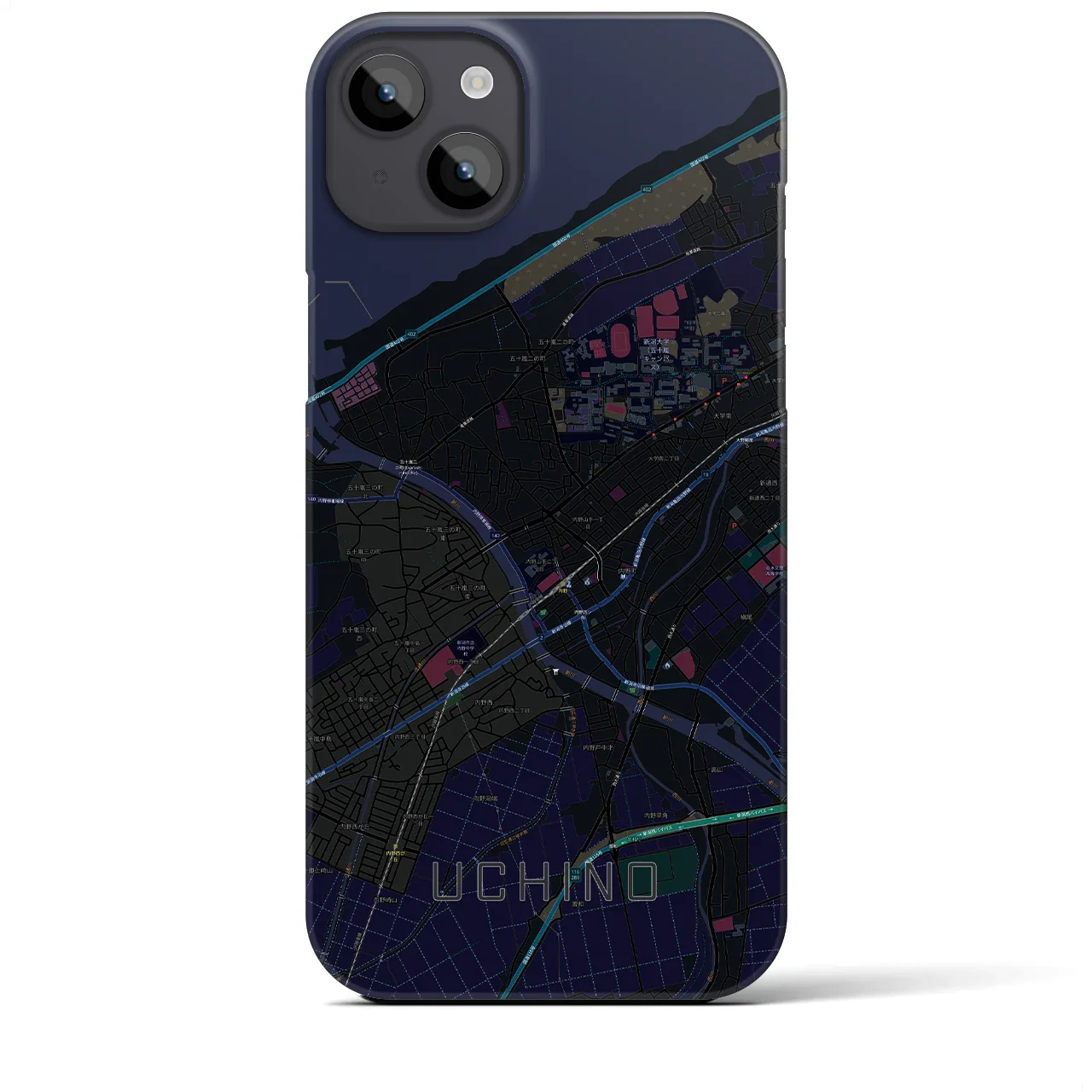 【内野(新潟県)】地図柄iPhoneケース(バックカバータイプ)
