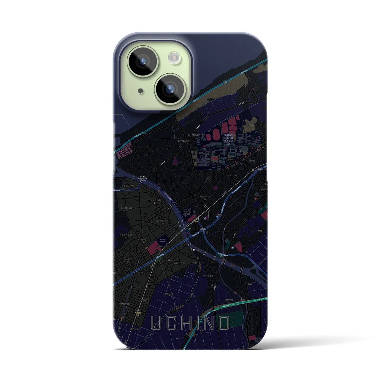 【内野(新潟県)】地図柄iPhoneケース(バックカバータイプ)