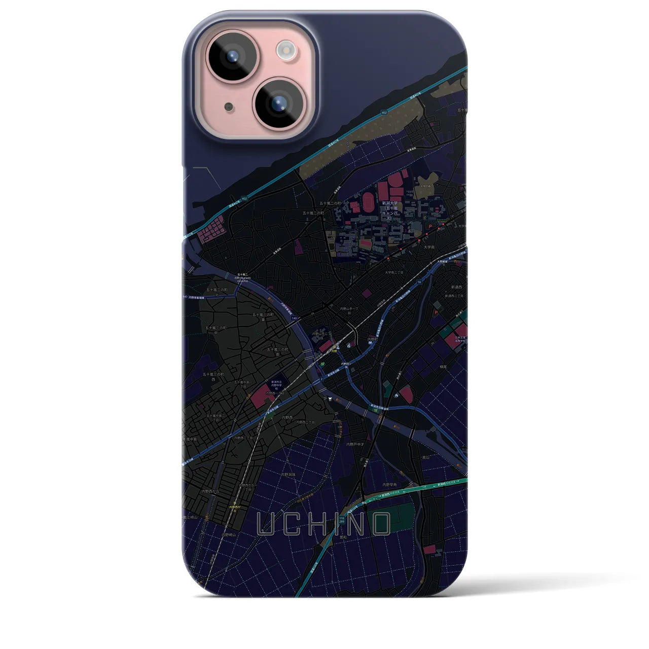 【内野(新潟県)】地図柄iPhoneケース(バックカバータイプ)