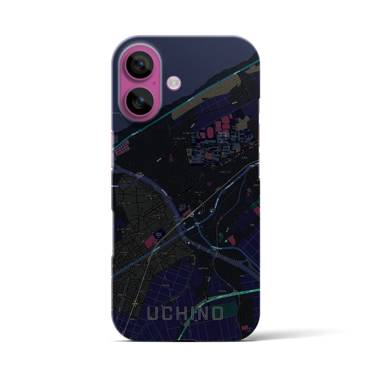 【内野(新潟県)】地図柄iPhoneケース(バックカバータイプ)