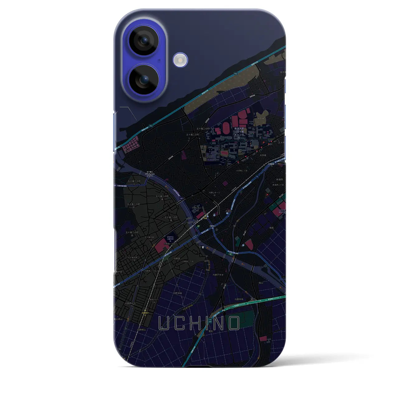 【内野(新潟県)】地図柄iPhoneケース(バックカバータイプ)