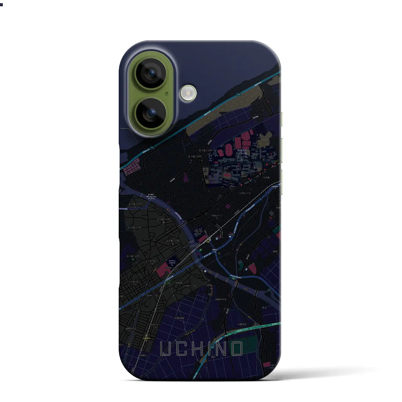 【内野(新潟県)】地図柄iPhoneケース(バックカバータイプ)