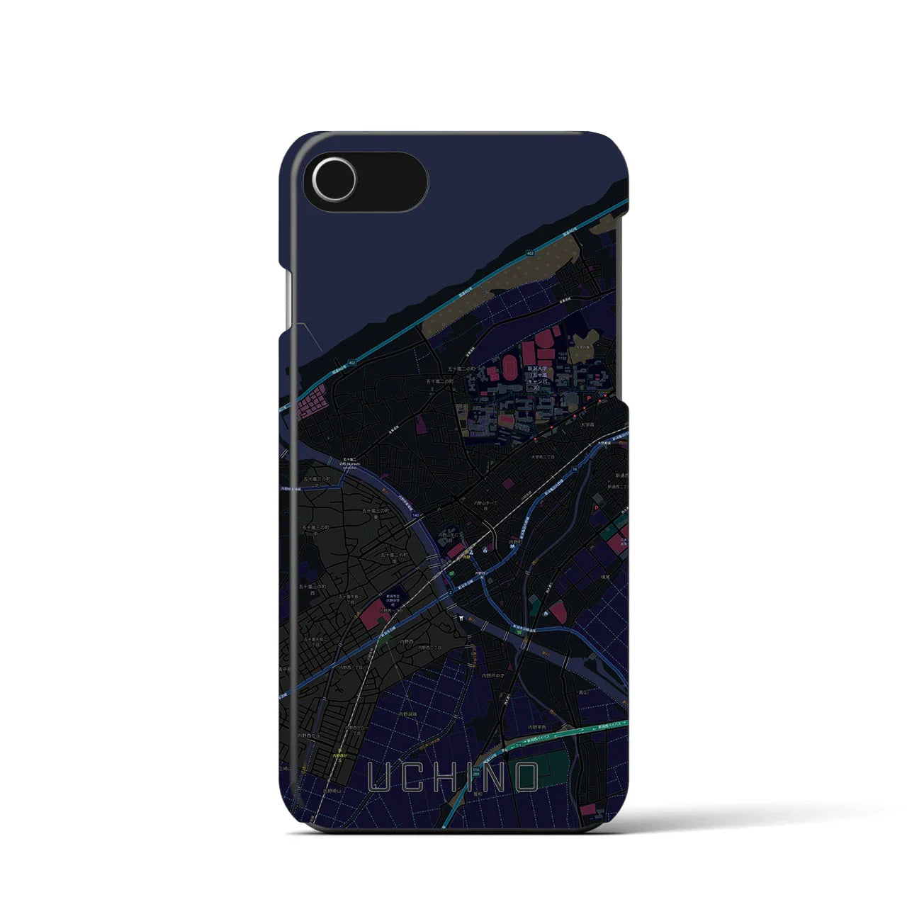 【内野(新潟県)】地図柄iPhoneケース(バックカバータイプ)