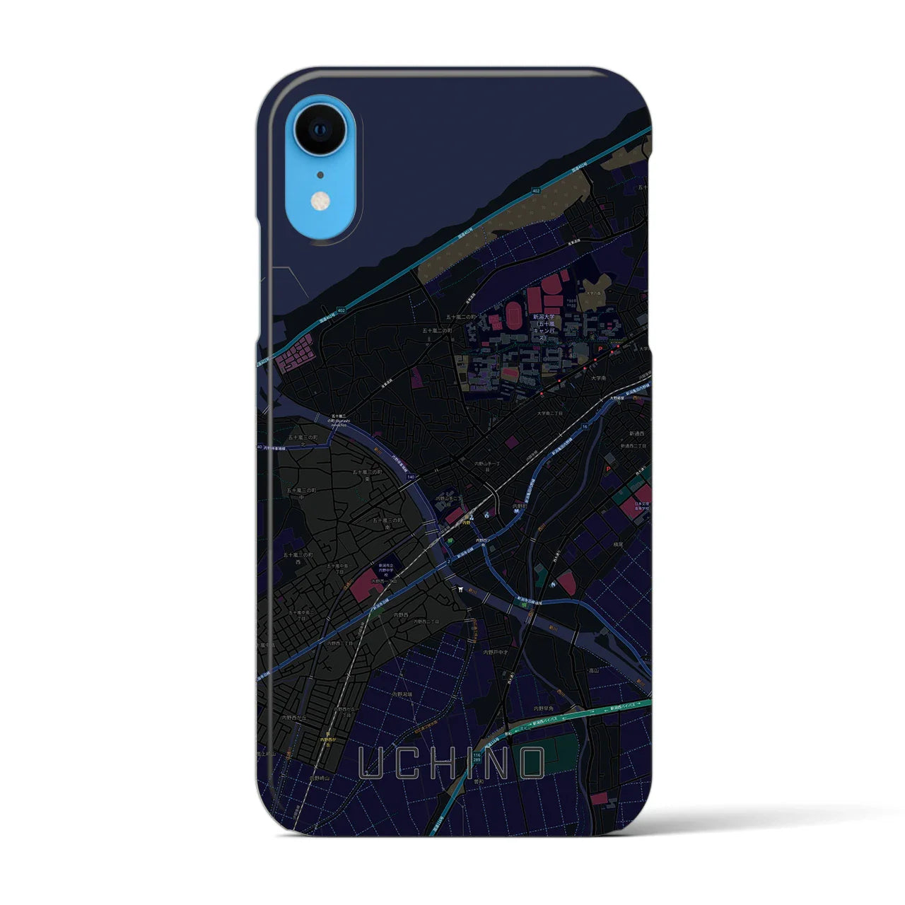 【内野(新潟県)】地図柄iPhoneケース(バックカバータイプ)