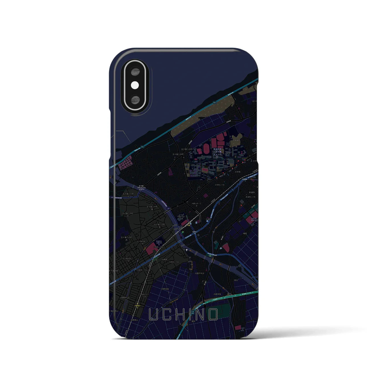 【内野(新潟県)】地図柄iPhoneケース(バックカバータイプ)