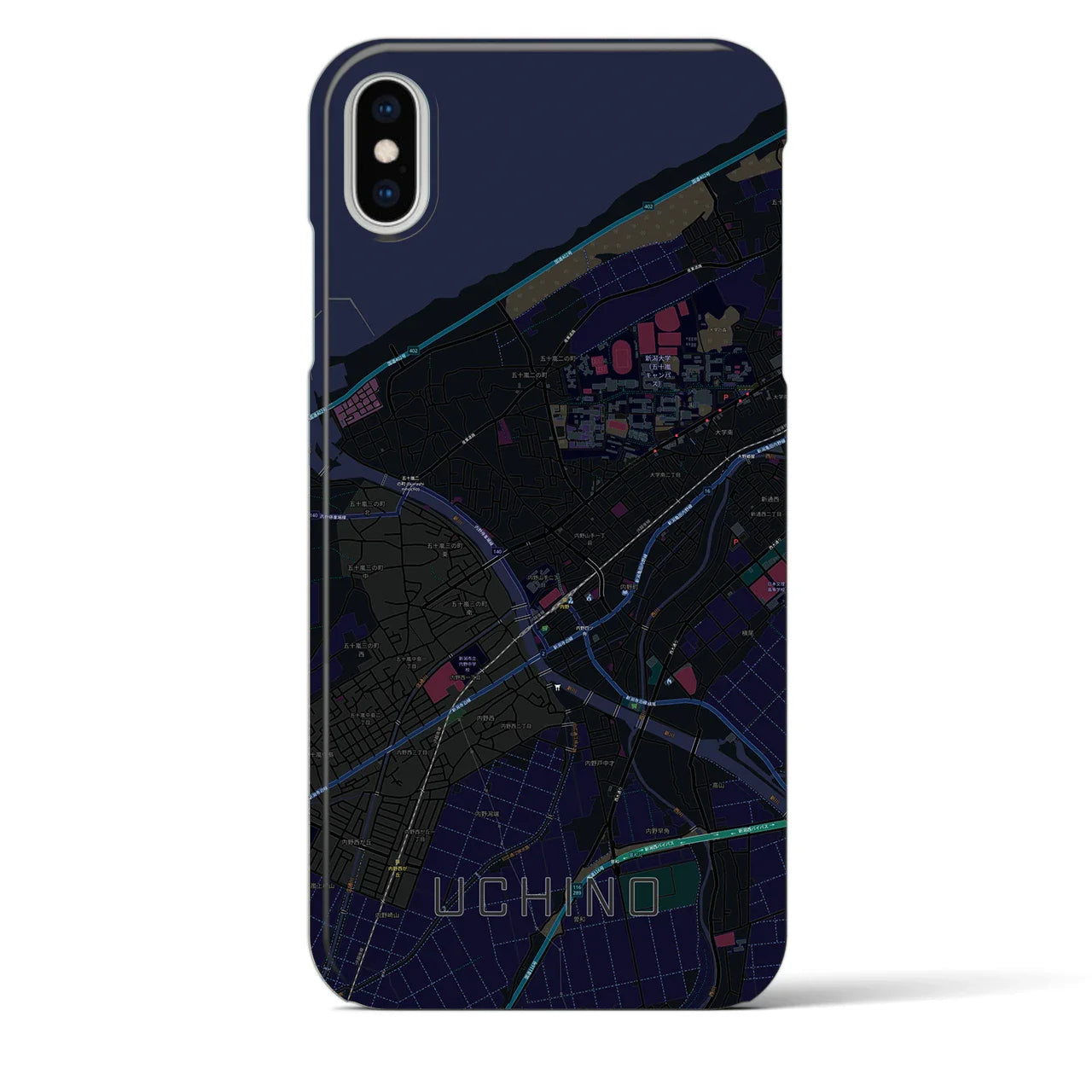 【内野(新潟県)】地図柄iPhoneケース(バックカバータイプ)