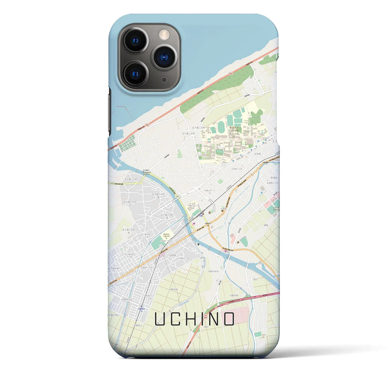 【内野(新潟県)】地図柄iPhoneケース(バックカバータイプ)