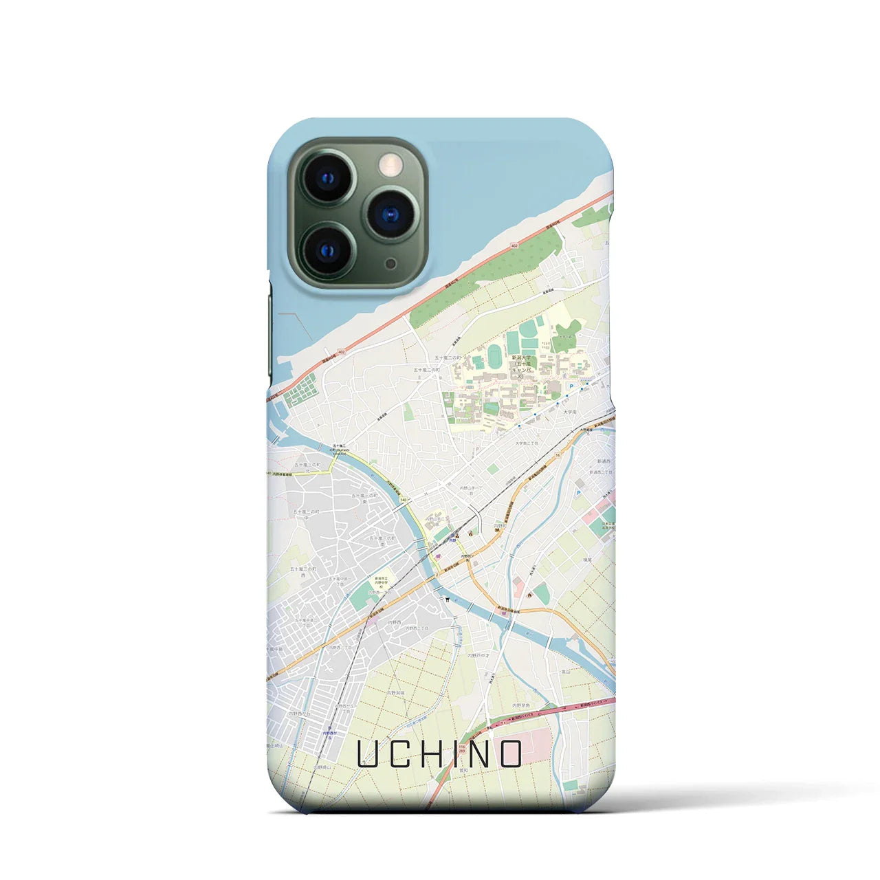 【内野(新潟県)】地図柄iPhoneケース(バックカバータイプ)