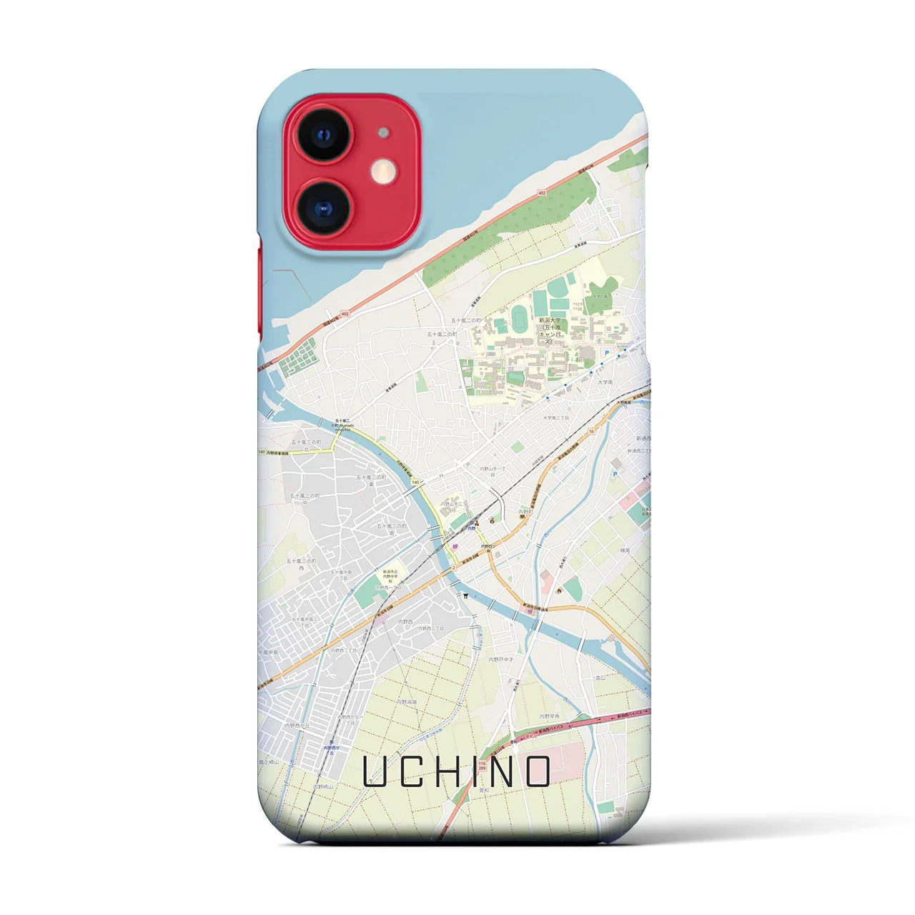 【内野(新潟県)】地図柄iPhoneケース(バックカバータイプ)