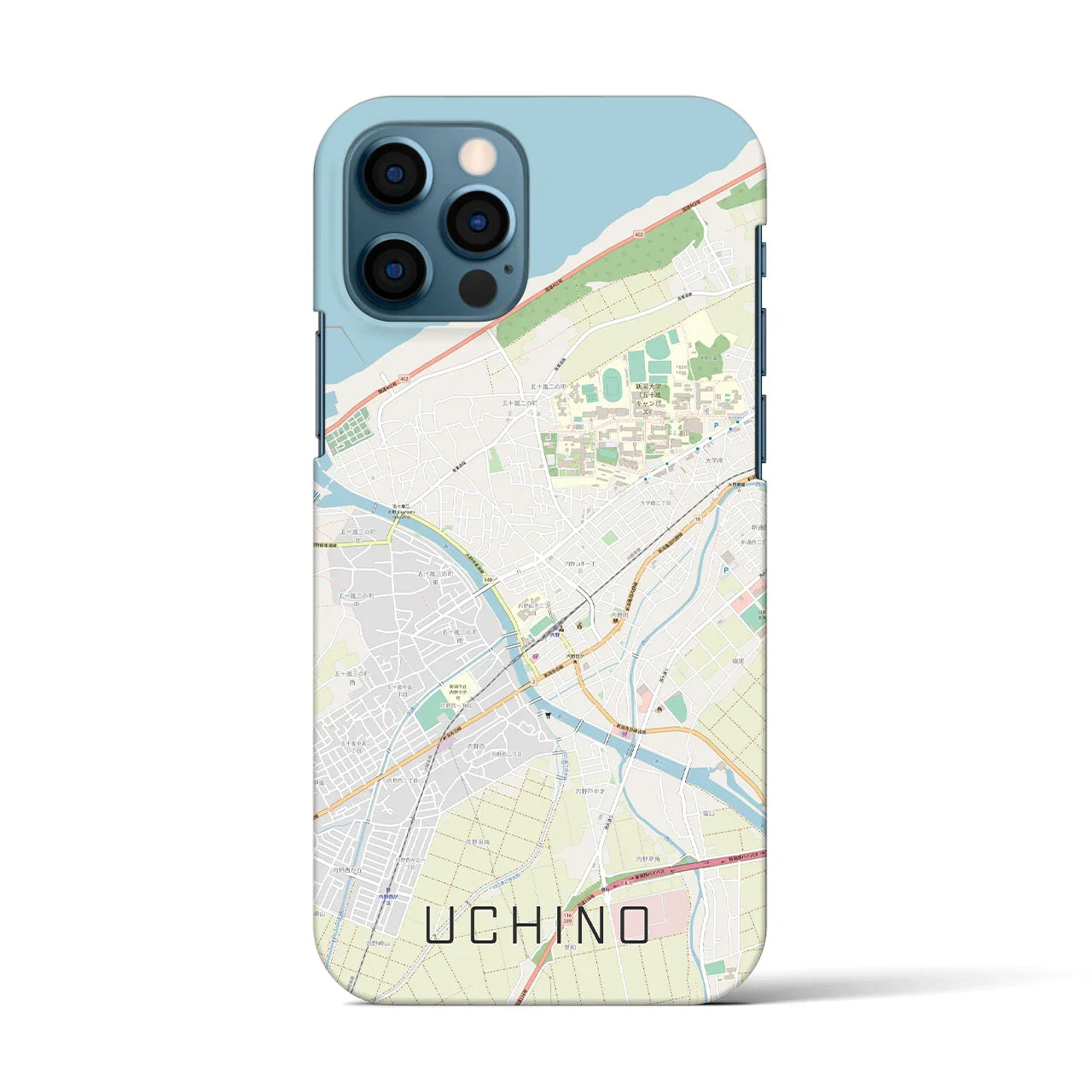【内野(新潟県)】地図柄iPhoneケース(バックカバータイプ)