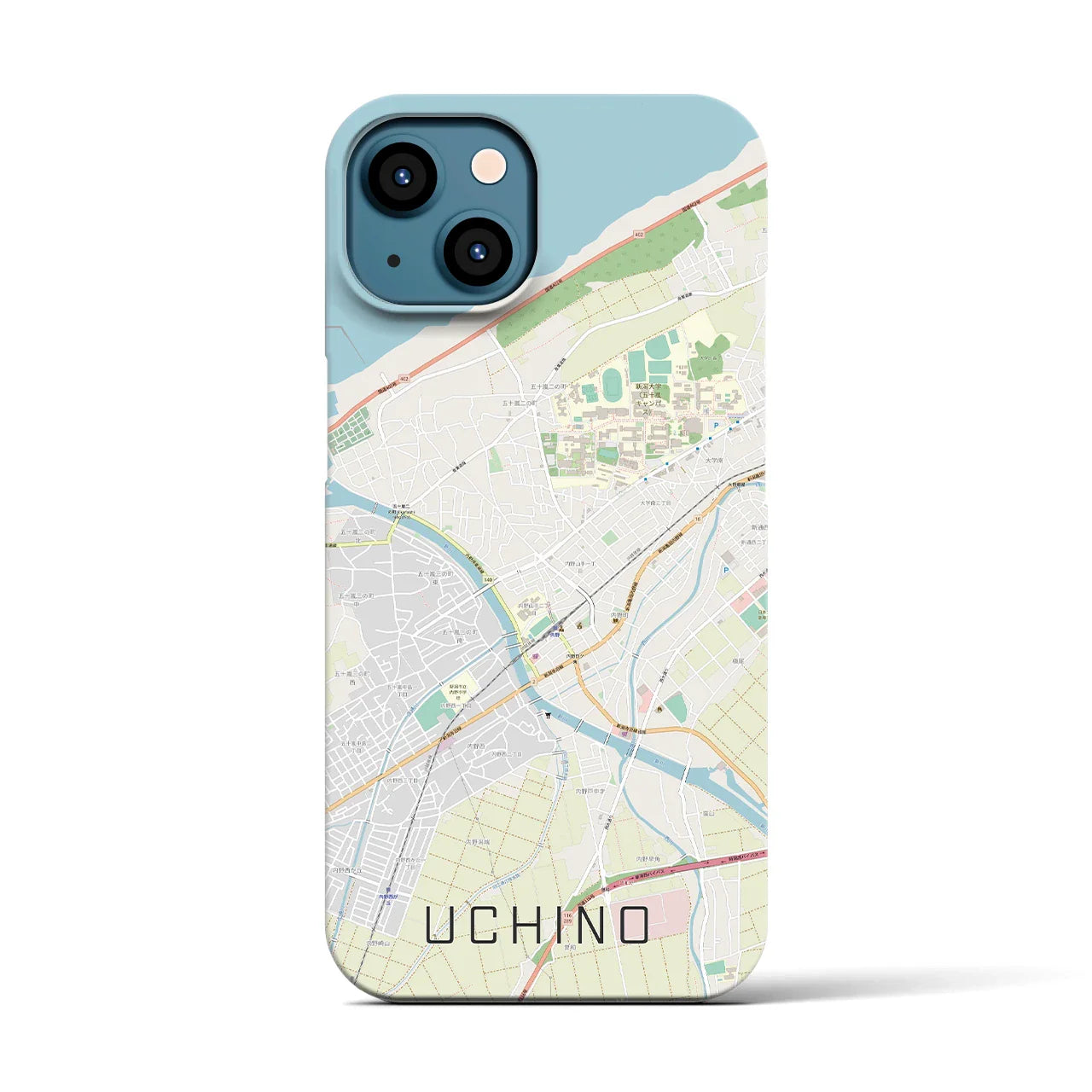 【内野(新潟県)】地図柄iPhoneケース(バックカバータイプ)