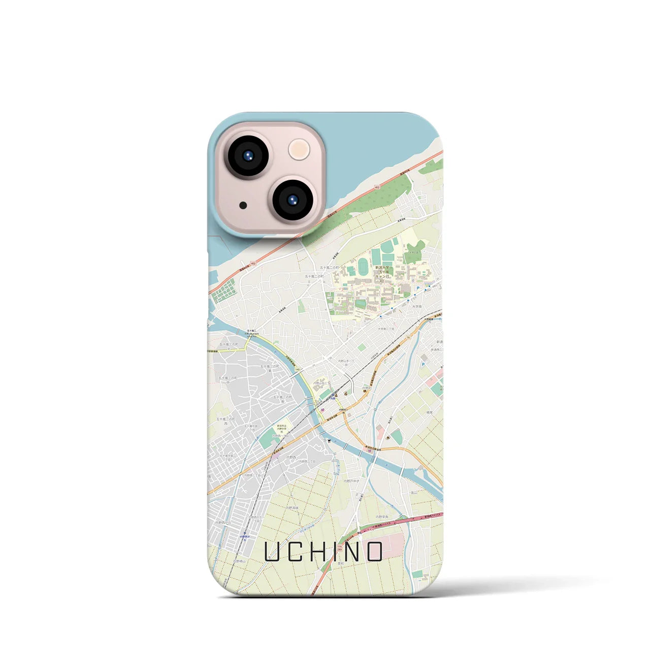 【内野(新潟県)】地図柄iPhoneケース(バックカバータイプ)