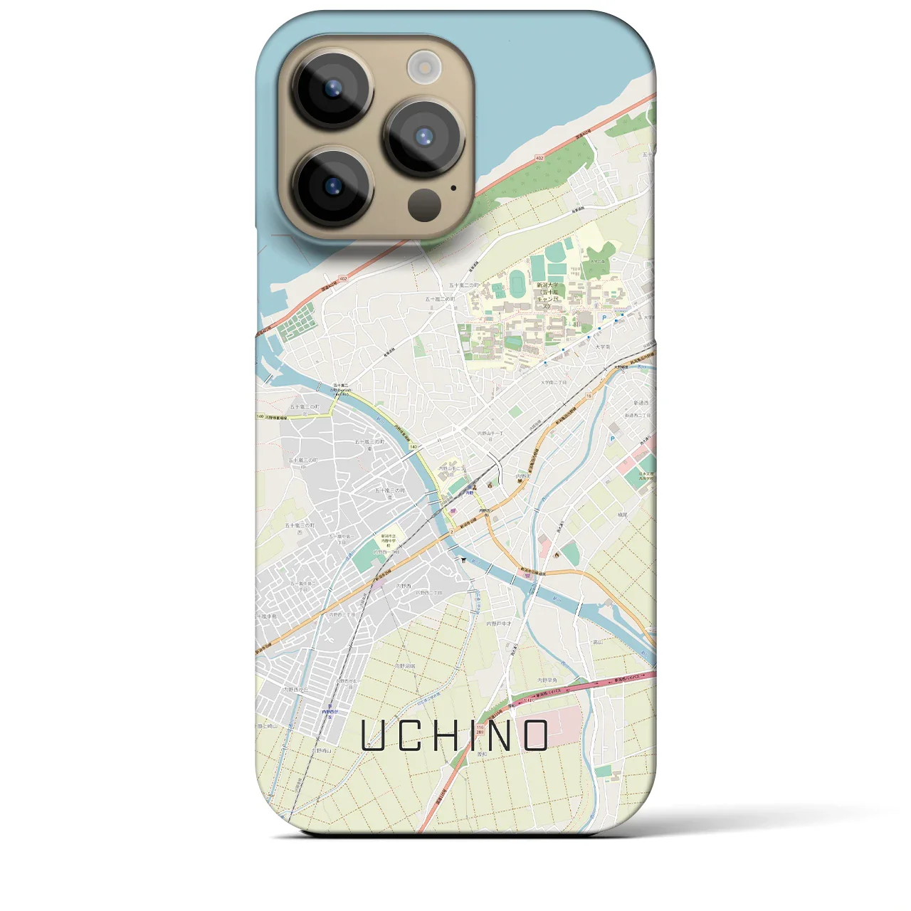 【内野(新潟県)】地図柄iPhoneケース(バックカバータイプ)