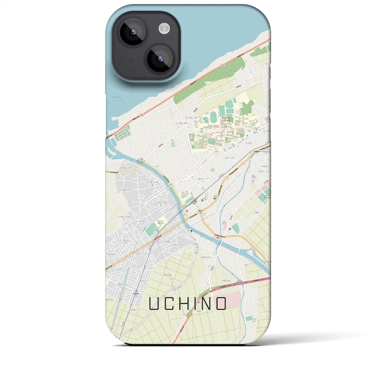 【内野(新潟県)】地図柄iPhoneケース(バックカバータイプ)
