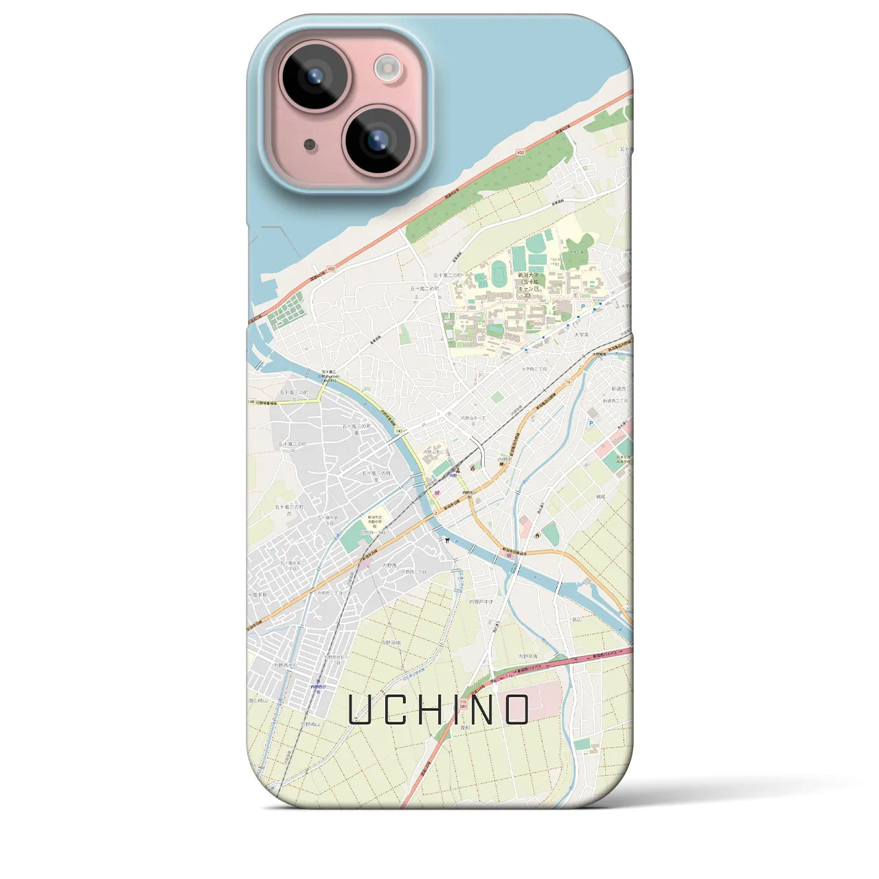 【内野(新潟県)】地図柄iPhoneケース(バックカバータイプ)