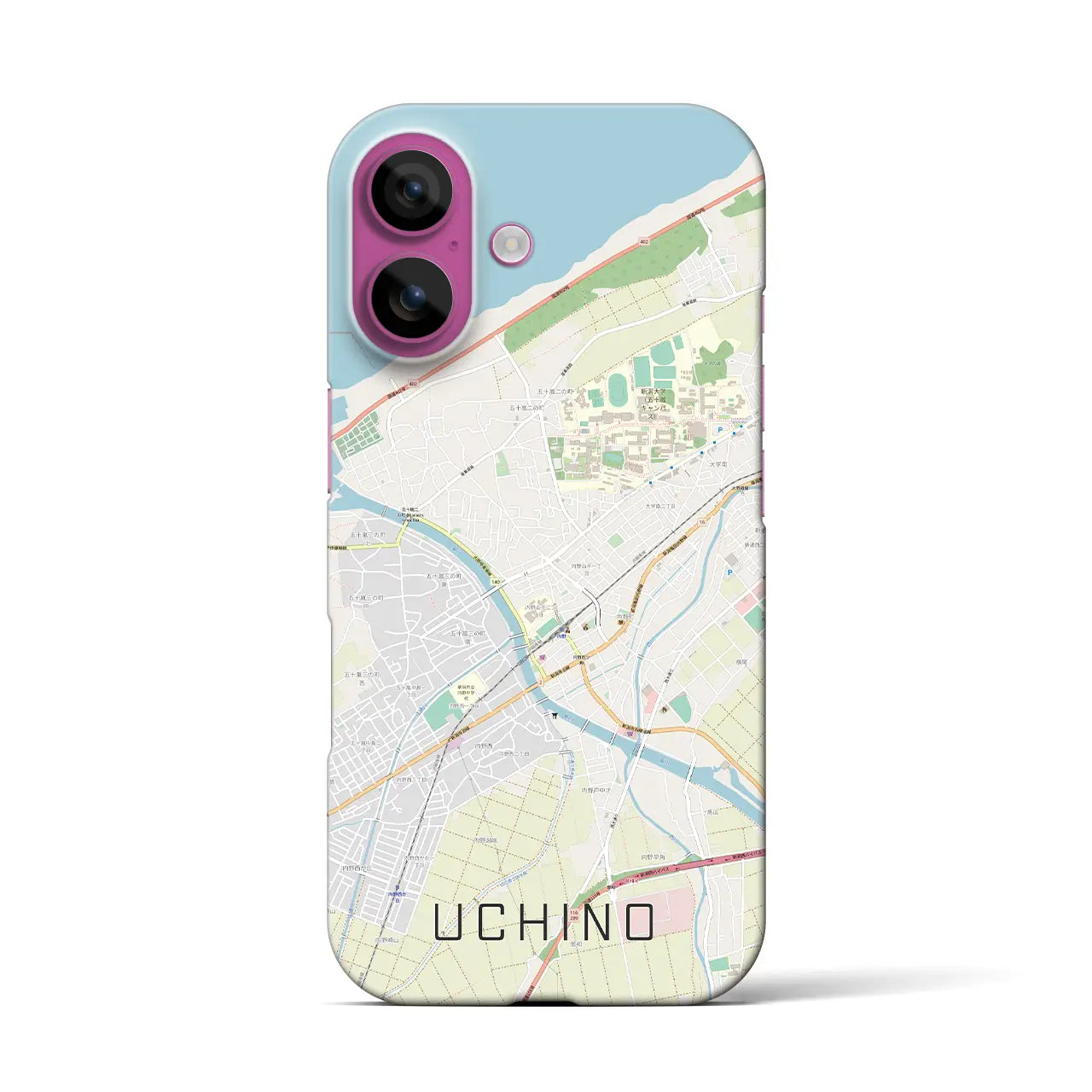 【内野(新潟県)】地図柄iPhoneケース(バックカバータイプ)