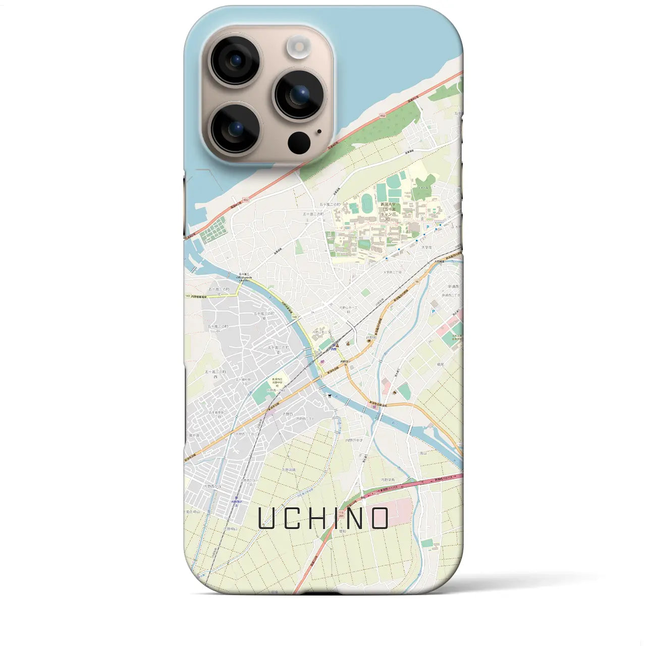 【内野(新潟県)】地図柄iPhoneケース(バックカバータイプ)