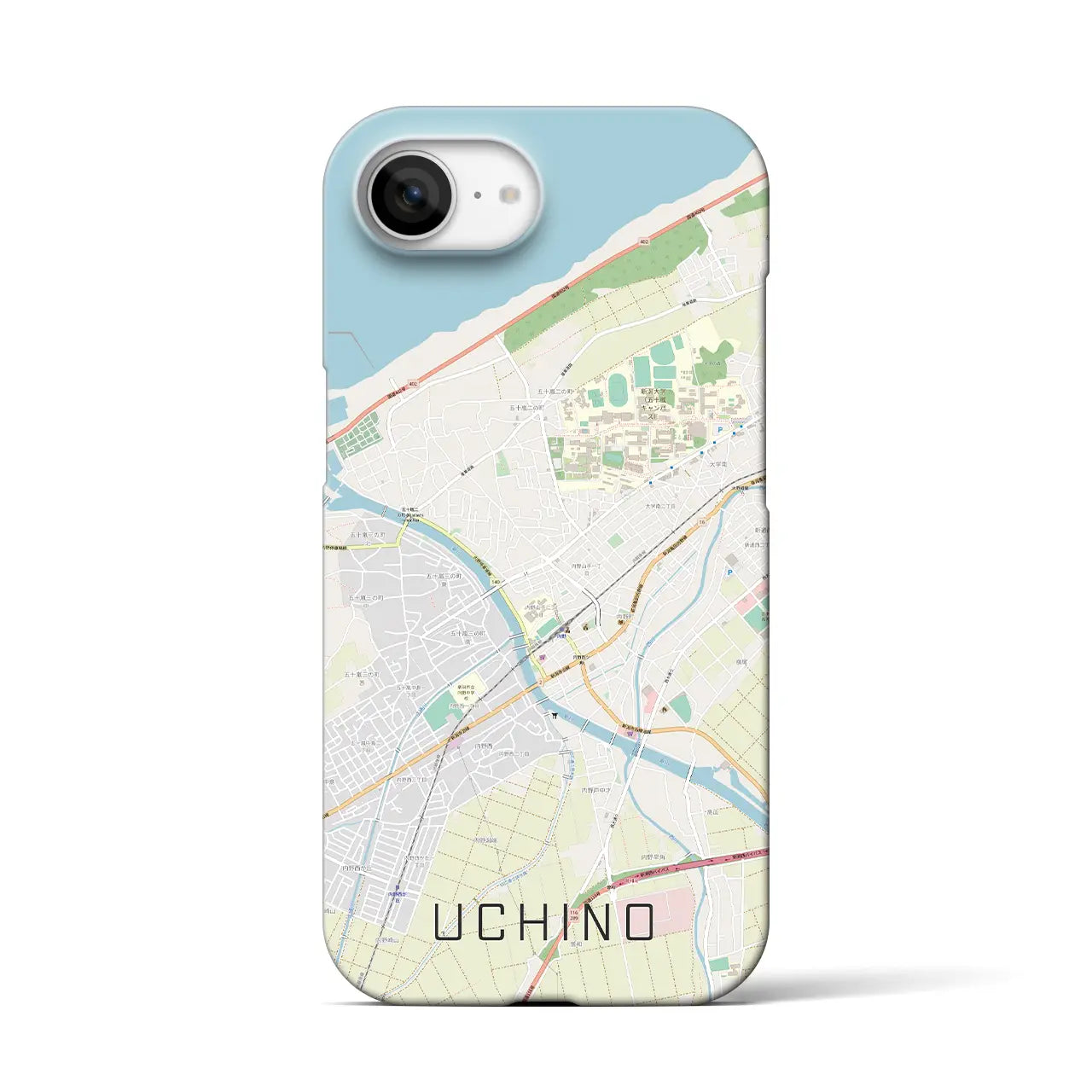 【内野(新潟県)】地図柄iPhoneケース(バックカバータイプ)