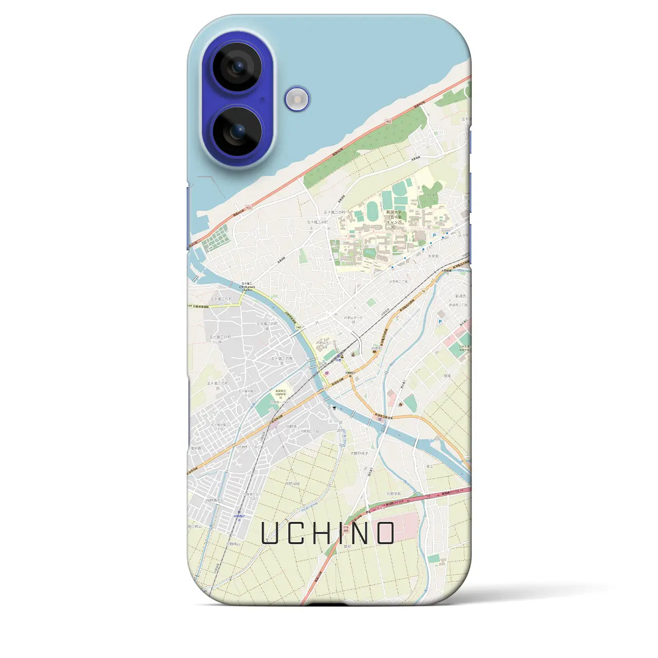 【内野(新潟県)】地図柄iPhoneケース(バックカバータイプ)ナチュラル・iPhone 16 Pro Max 用