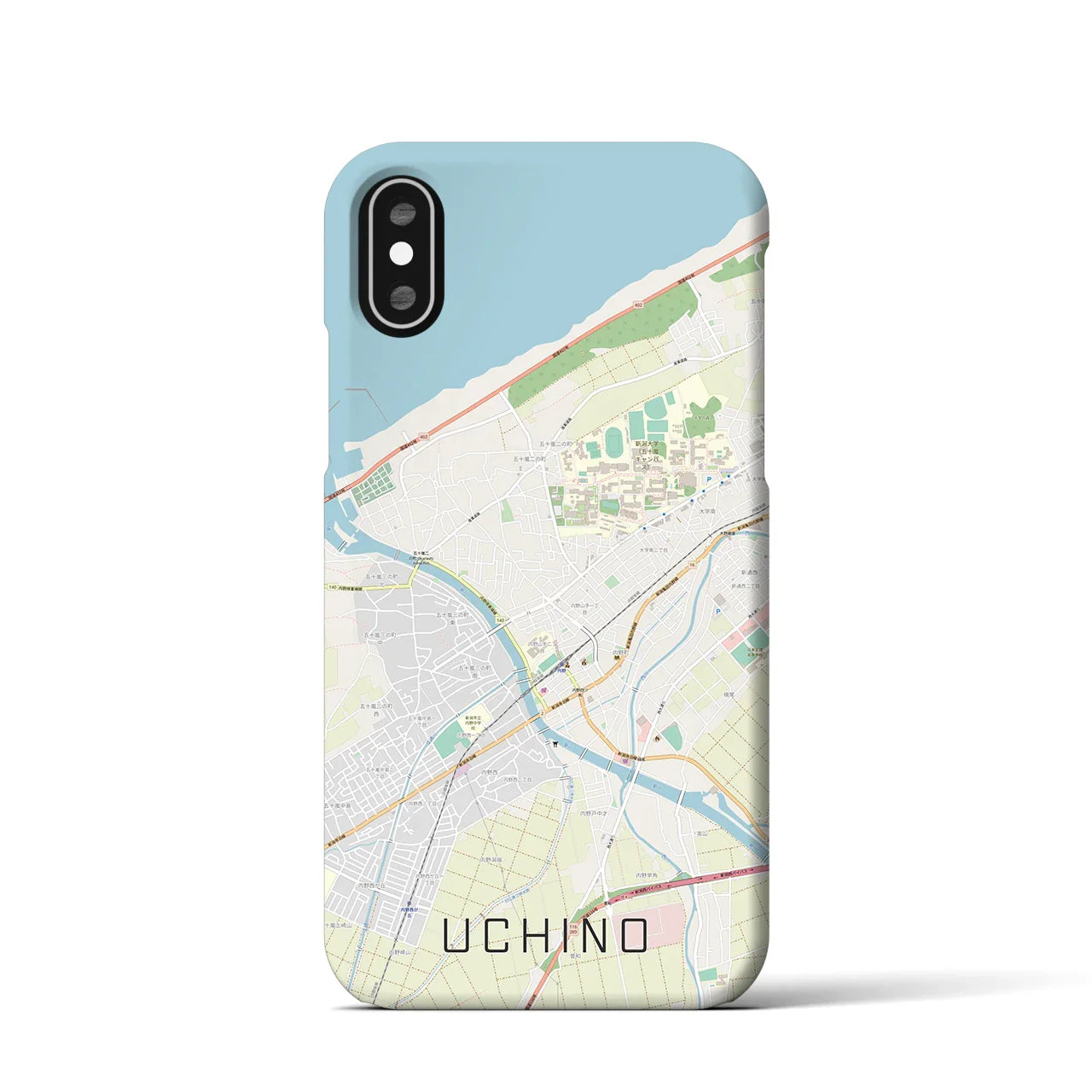 【内野(新潟県)】地図柄iPhoneケース(バックカバータイプ)