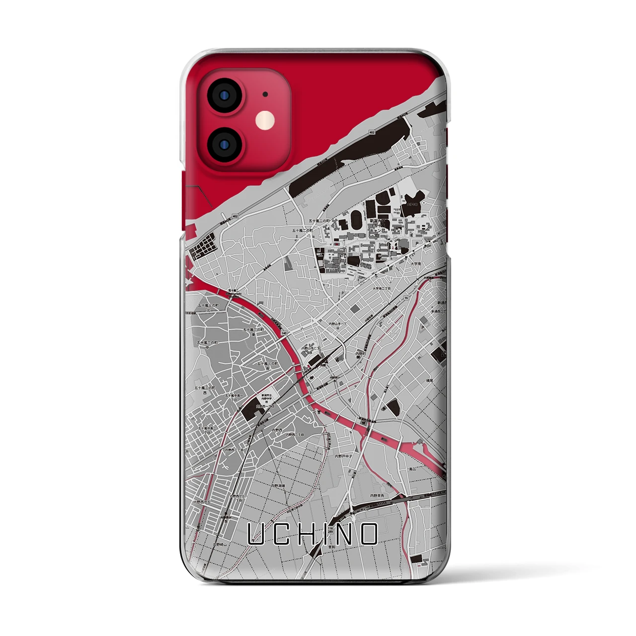 【内野(新潟県)】地図柄iPhoneケース(クリアタイプ)