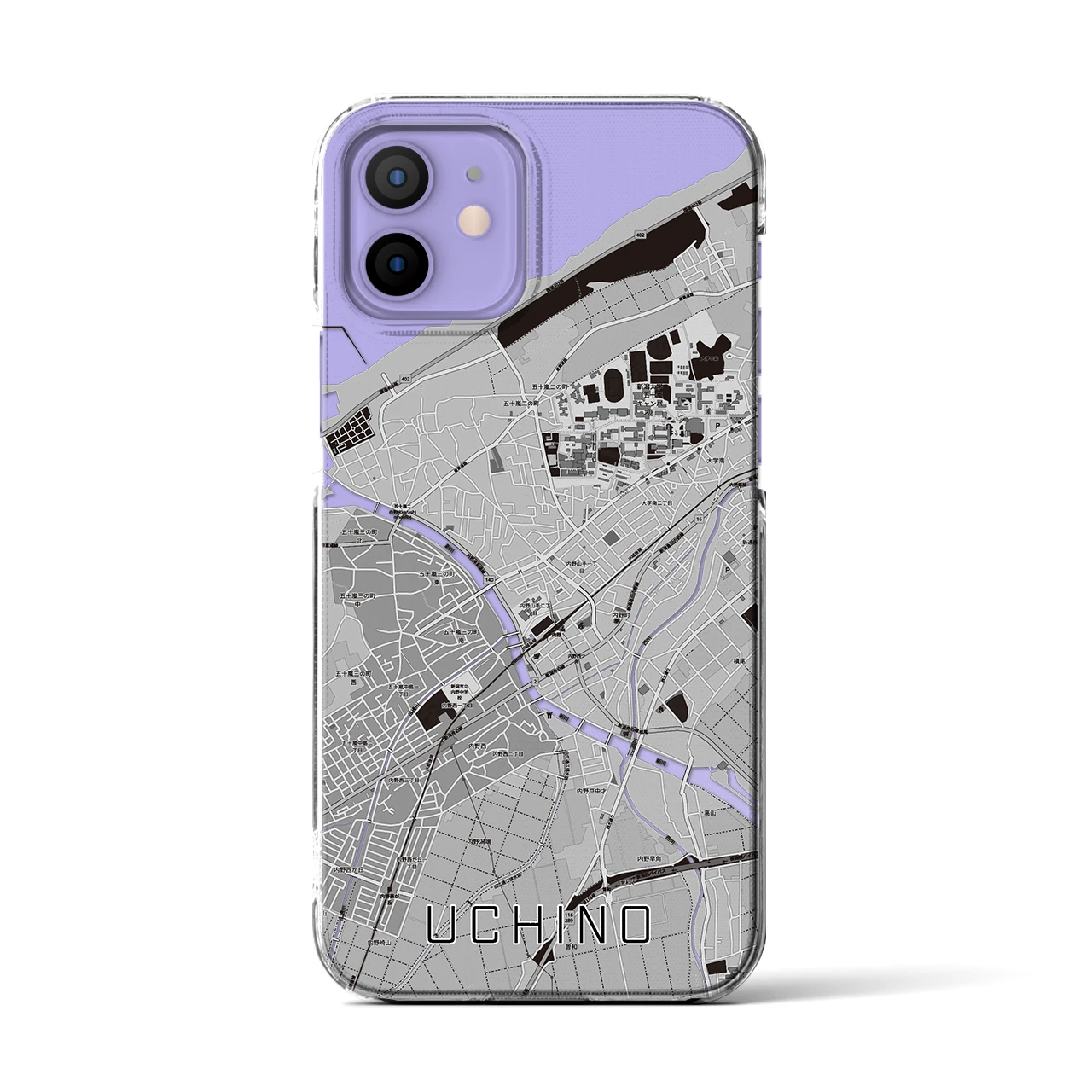 【内野(新潟県)】地図柄iPhoneケース(クリアタイプ)