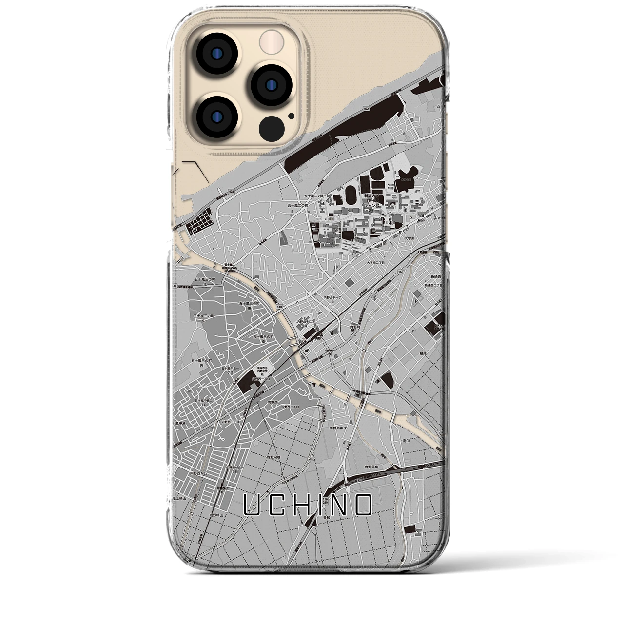 【内野(新潟県)】地図柄iPhoneケース(クリアタイプ)