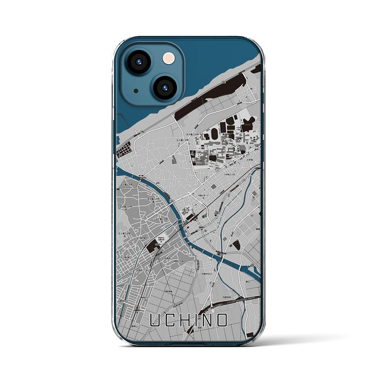 【内野(新潟県)】地図柄iPhoneケース(クリアタイプ)