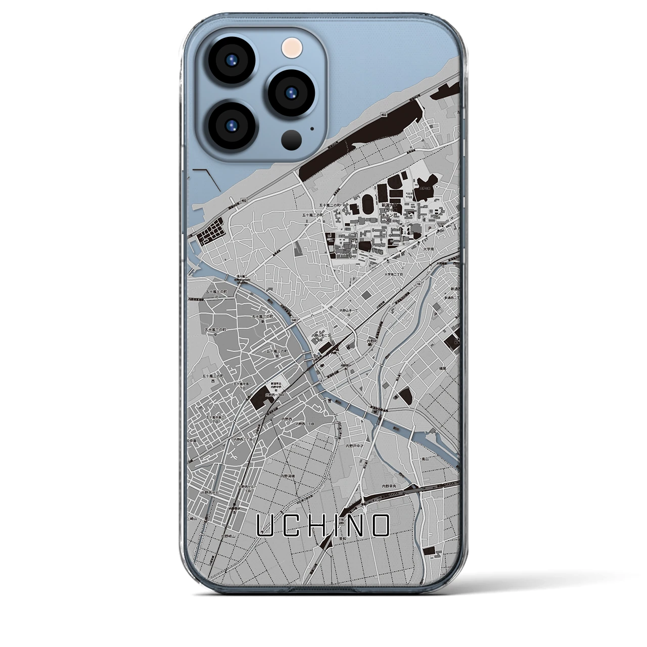 【内野(新潟県)】地図柄iPhoneケース(クリアタイプ)