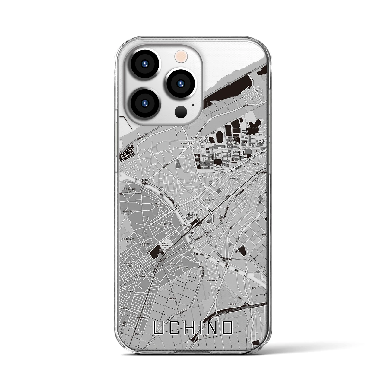 【内野(新潟県)】地図柄iPhoneケース(クリアタイプ)