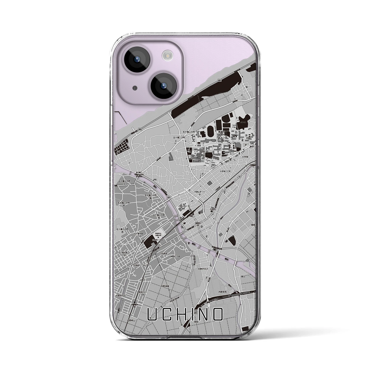 【内野(新潟県)】地図柄iPhoneケース(クリアタイプ)