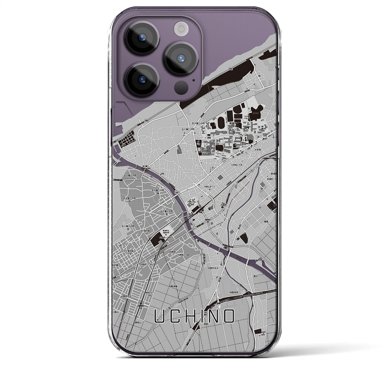 【内野(新潟県)】地図柄iPhoneケース(クリアタイプ)