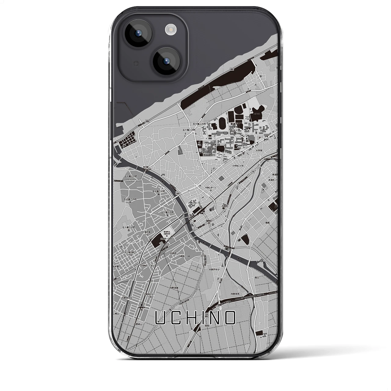 【内野(新潟県)】地図柄iPhoneケース(クリアタイプ)