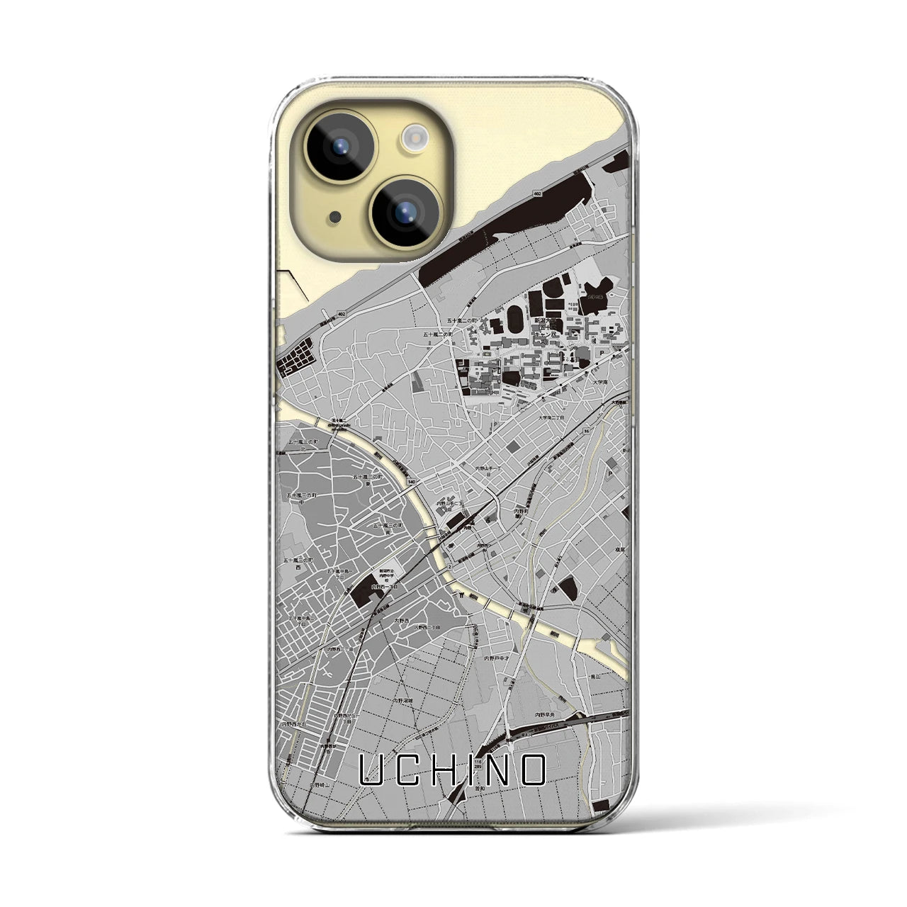 【内野(新潟県)】地図柄iPhoneケース(クリアタイプ)